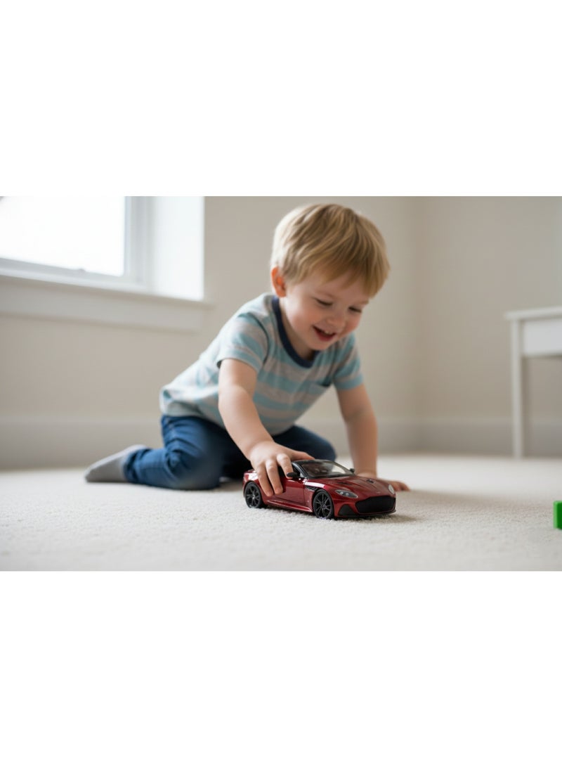 Welly 1:24 Scale Aston Martin Die-Cast Model - Red and Black Roof - Detailed Sports Coupe Replica with Realistic Wheels and Grille - Modern Supercar Display Piece - Image 2